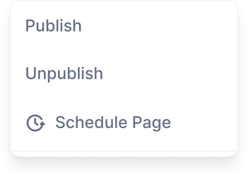 Publish dropdown