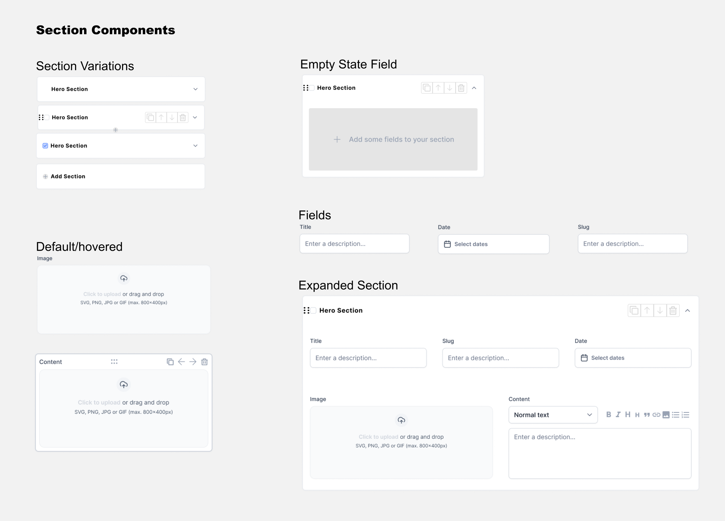 Content management components