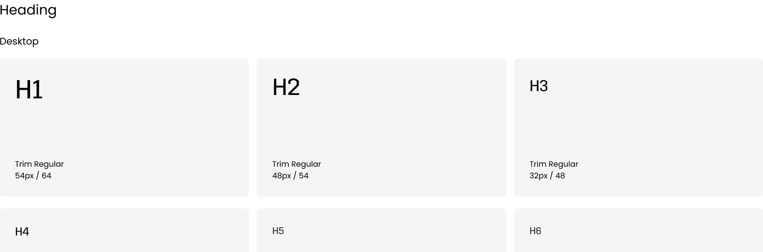 A&E tool heading type scale