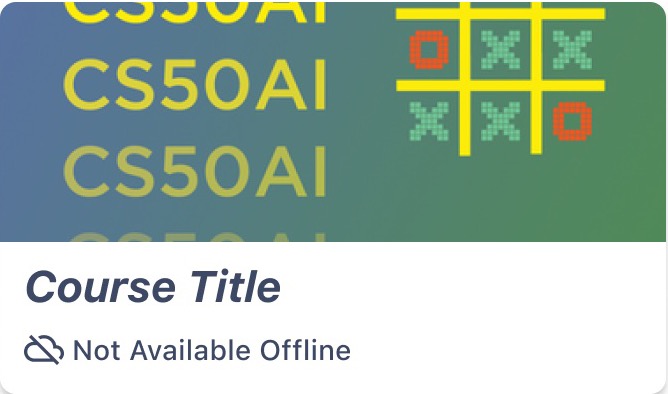 Course card marked not available offline