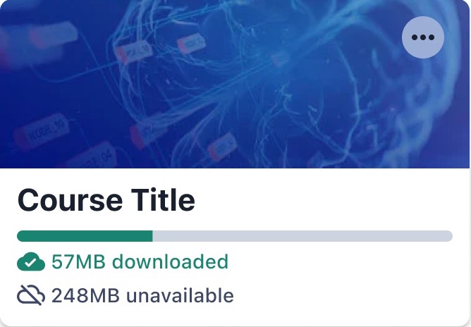 Course card with a partial download